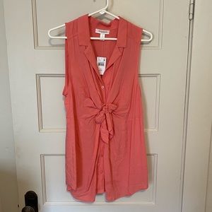 Coral maternity sleeveless blouse
